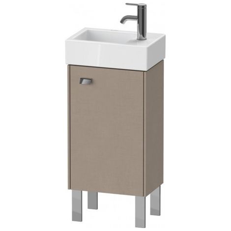 Duravit Meuble sous-lavabo Brioso 36,4,0 x 23,9 cm, 1 porte, 1 tablette en verre, pour lavabo Vero Air 072438, Couleur (avant/corps): Décor lin, poignée chromée - BR4429R1075
