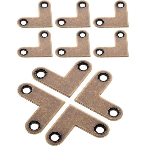 Lot de 10 Équerres d'angle en Cuivre Épaissi Forme L pour Cadres Photo et Miroirs, Résistance la Corrosion, Fixation Robuste pour Projets Suspendre (1/5)