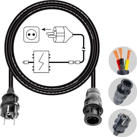 Cable de extensión, impermeable, de alta capacidad de corriente, BC01-2M (1/2)