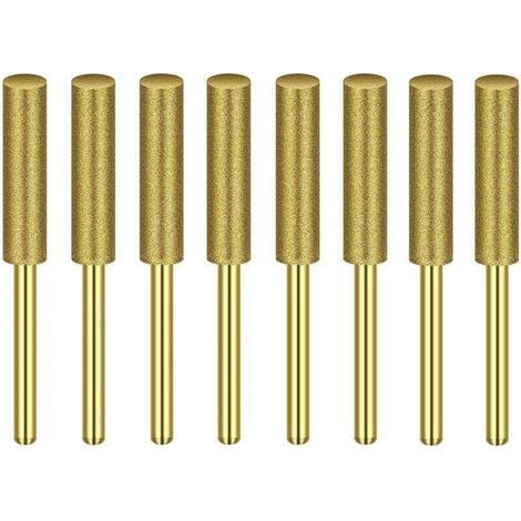Lot de 8 Limes Diamantées Haute Dureté pour Affûtage de Tronçonneuse 3/16 Pouce 4 8 mm (1/4)