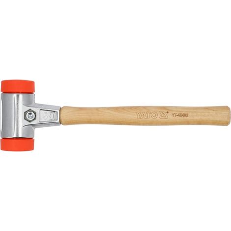 Yato Schonhammer Rückschlagfrei Ausbeulhammer Hammer Doppelseitiger Hammer Doppelkopfhammer +Ø 50mm / 830g (YT-45482) (1/4)