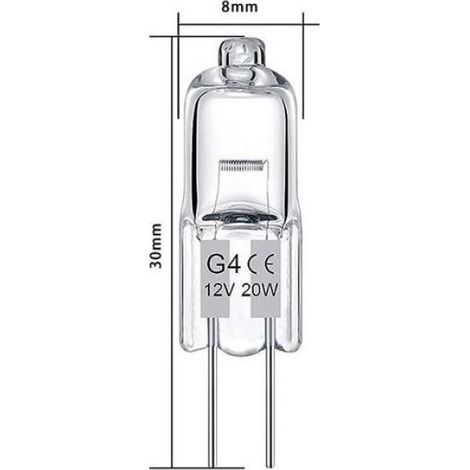 Ampoule halogène, ampoule halogène pour hotte, lampe halogène G4, intensité variable, 12 V 20 W, 10 pièces (1/5)