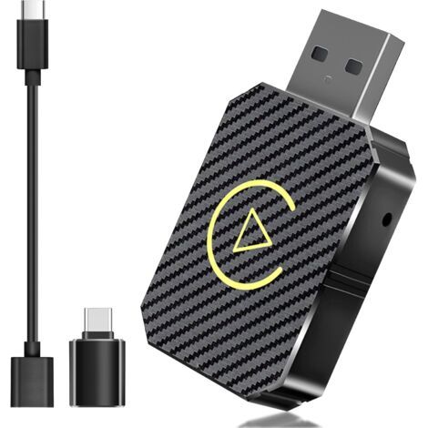 Adaptateur CarPlay sans Fil pour Apple iPhone, Adaptateur sans Fil carplay avec câble d'extension USB & USB-C/Type-C, Compatible avec Les Voitures à partir de 2016 et Phone iOS 10+ (1/5)