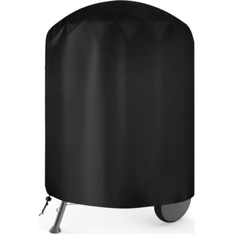 Housse Barbecue Exterieur,Bache de Protection Exterieur Ø 76 x 91 cm, Housse plancha Exterieur Tissu Oxford 210D, imperméable, Anti-poussière et Anti-UV, Housses Barbecue pour Rond,Noir (1/5)