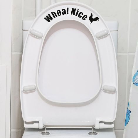 Nice Autocollants de toilettes amusants pour salle de bain, art mural, autocollants amovibles pour siège de toilette (1/5)
