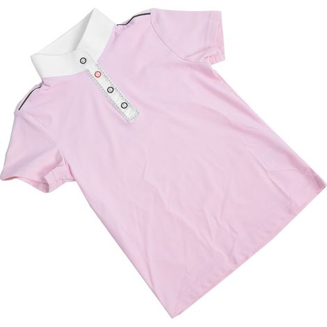 T-shirt d'équitation fille sportif, confortable pour monter à cheval, manches courtes (Rose 130) (1/5)
