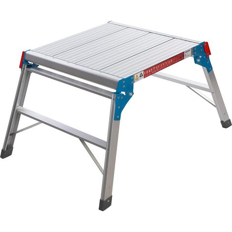 Silverline – Marchepied pliant aluminium 500mm – Charge maximale 150 kg – Surface antidérapante – Pieds renforcés avec loquets de sécurité