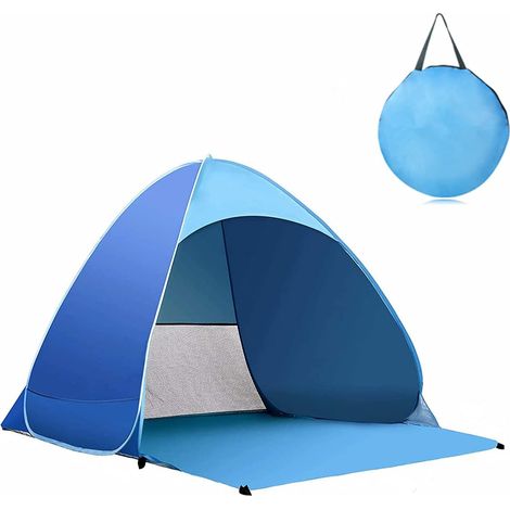 Strandzelt für 1 bis 3 Personen, tragbares Bernstein-Sonnensegel mit Bademänteln, UV-Schutz UPF 50+ für Camping, Pêches und Pique-Niques in der Familie (1/5)