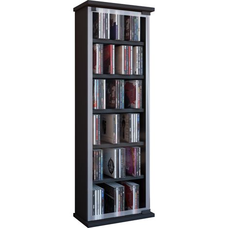 Puerta de cristal clásica del estante del DVD del CD de madera 92x31x18 - VCM