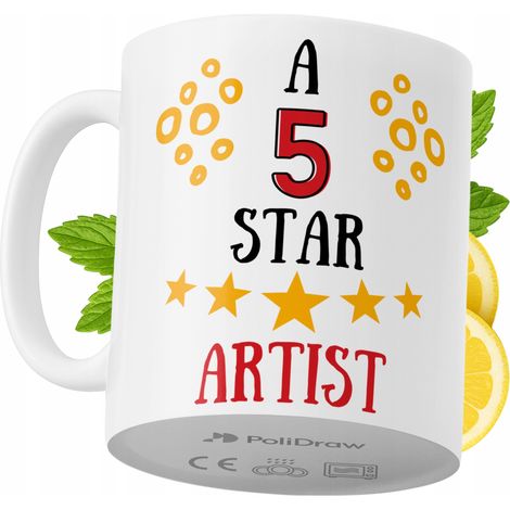 Taza de café/té divertida y humorística para artistas, con diseño gráfico y texto gracioso. Ideal para cumpleaños, santos, días festivos y ocasiones especiales. Perfecta para el hogar, la oficina o el (1/5)