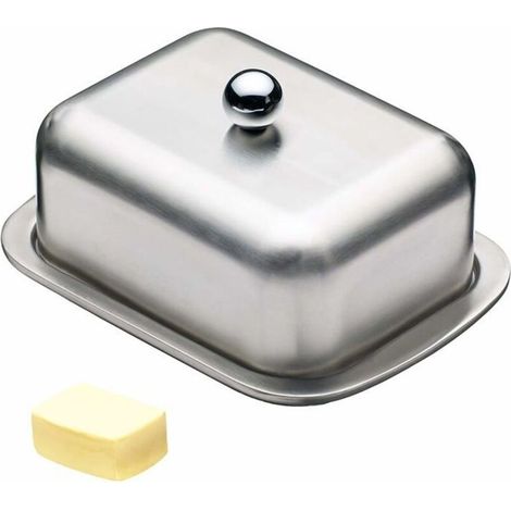 (Stainless Steel) Butter Dish - Stainless Steel - 18.5 x 12.2 x 6.9 cm - Dishwasher Safe - Modern Design