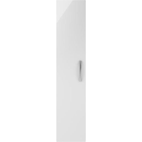 Nuie Athena Wall Hung 1-Door Tall Unit 300mm Wide - Gloss White (1/5)
