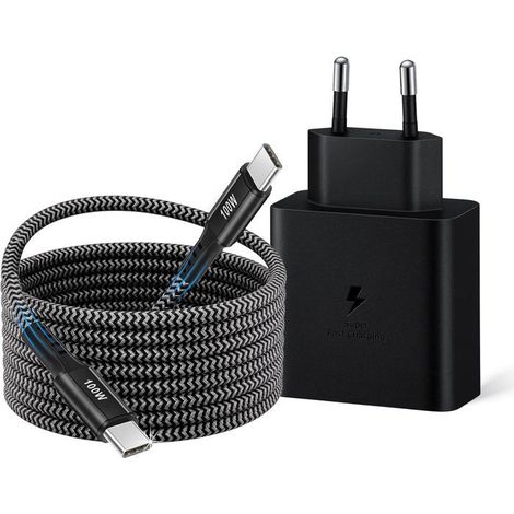 Chargeur rapide USB-C 45W-KAL-Chargeur USB-C 45W Super Rapide avec Câble Nylon 2M pour Samsung Galaxy Série S/Note/Tab (1/5)