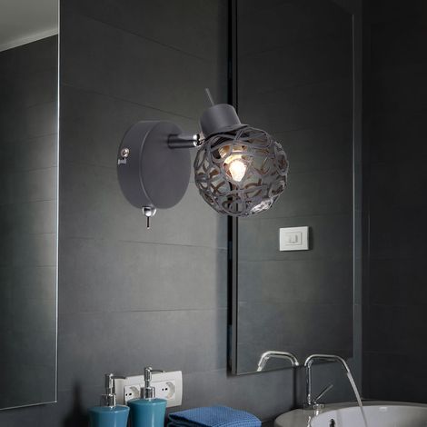 Kristall Wand Lampe Alu Geflecht Strahler Wohn Zimmer Spot schwenkbar im Set inkl. LED Leuchtmittel