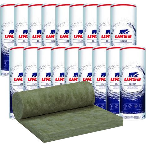 18 rouleaux laine de verre URSA Hometec 32 TERRA nu - Ep. 80mm - 116,64m² - R 2.50 (1/4)