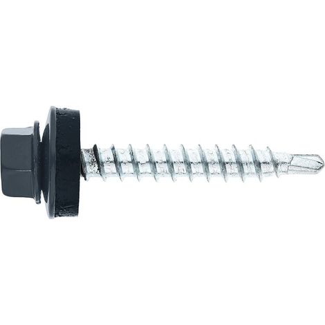 Vis de façade Twistec® Colorhead 4,8 x 80 RAL 7016 UE: 100 pcs avec clé à douille 451M8P