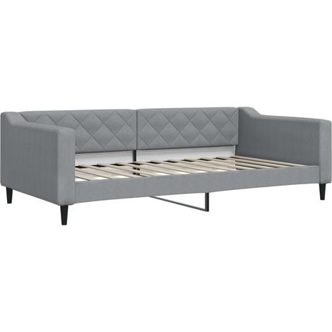 Lit simple,Lit adulte,Lit de repos gris clair 100x200 cm tissu CFW10700 (1/5)
