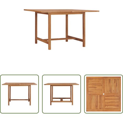 vidaXL Table de jardin en teck - Table à dîner de jardin 110x110x75 cm Bois massif de teck (1/5)