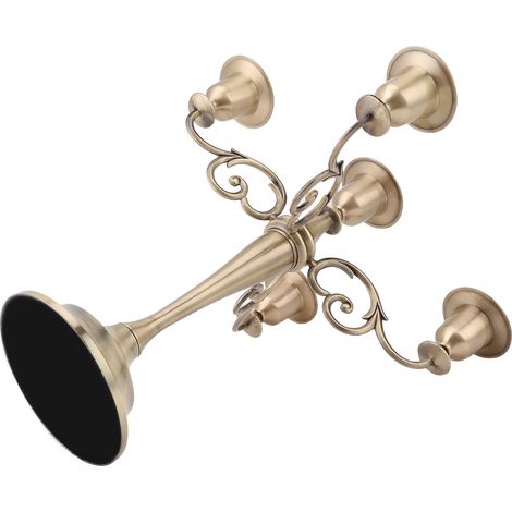 Fünfarmiger Kerzenständer aus Metalllegierung, europäischer Stil, Kandelaber, Hochzeits- und Wohndekoration, Bronze (1/5)