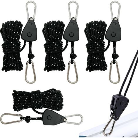 4 cordes de haubanage réfléchissantes avec tendeur 4m 4mm pour tente, voile d'ombrage, extérieur (1/5)