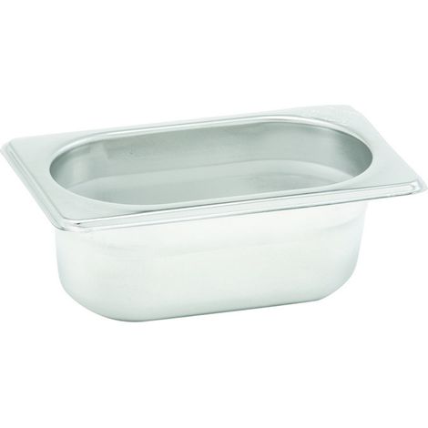 Bac GN 1/9 100mm - 10.8 x 17.6 x 10 cm - Inox - Lot de 6 - Dbmark