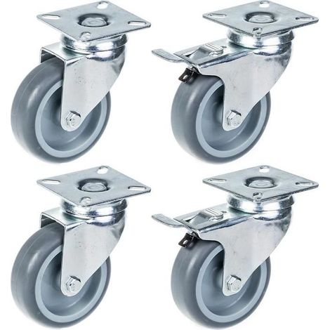 Set de 4 - 75mm GOMA GRIS