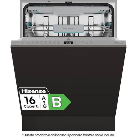 Hisense HV16BEX1 Lavastoviglie Incasso 16 coperti Classe B 8 Programmi Inverter AutoDry 40 dB (82x60x55,5 cm) colore Inox