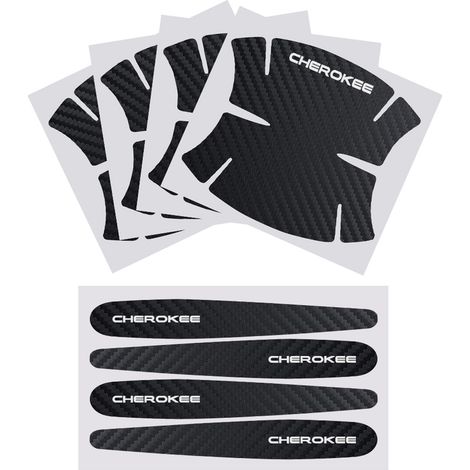 (Rouge (mot noir) - Pour Cherokee) Autocollants de protection anti-rayures pour poignées de porte, tasses et bols de voiture, compatibles avec les accessoires de décoration automobile Jeep (1/5)