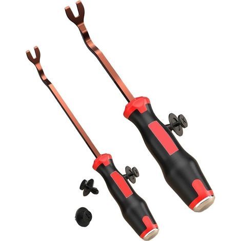 Outil de retrait de clip de garniture de voiture en alliage d'acier - 20,3 cm - Avec extrémité à frapper - Poignée ergonomique pour tableau de bord, porte et intérieur (1/5)