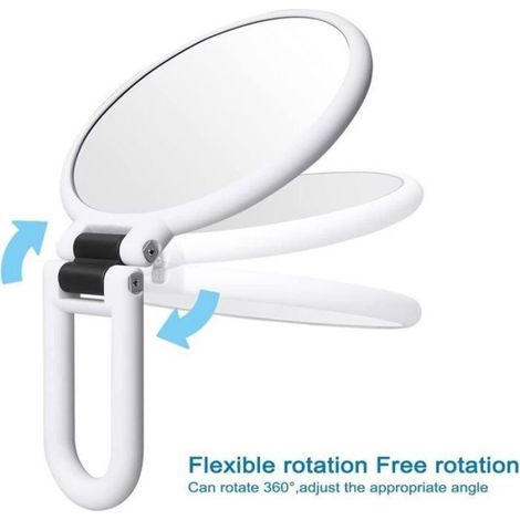 Miroir Grossissant x15 Double Face Miroir Pliable avec Poignée, Miroir de Maquillage à Main Miroir à Palette de Coiffeurs Miroir P (1/5)