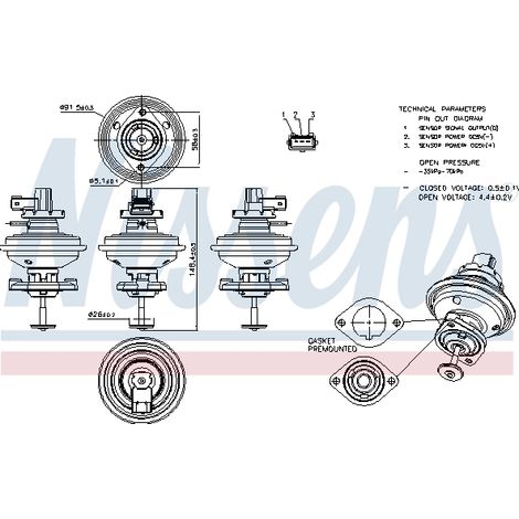 Vanne EGR Nissens 98208 BMW 11717801942 11717808171 11719886716 7801942 7808171