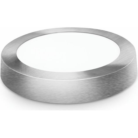 DOWNLIGHT LED SUPERFICIE REDONDO PLATA MATEL 12W NEUTRA (1/3)