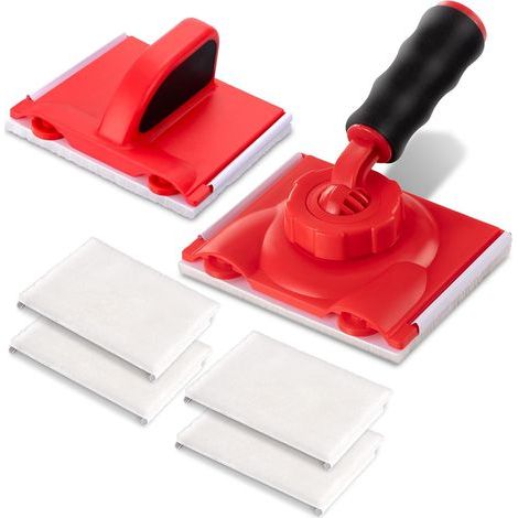 (6, rouge)Lot de 2 Tampon Peinture Outil de Coupe Bordure de Peinture, Coupe-Peinture Manuel & Tampon à Peinture à Poignée Universelle Paint Pad, avec 6 Tampons de Rechange (1/5)