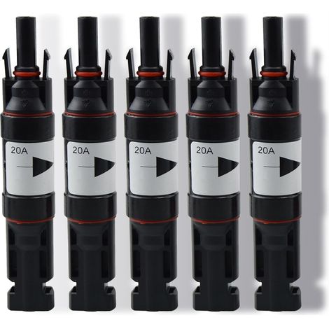 5 paires de connecteurs solaires IP67 étanches, connecteur de panneau solaire mâle/femelle de câble, connecteur de panneau solaire de système PV compatible avec câble solaire 6mm²-4mm² (20A) (1/5)