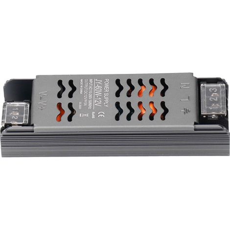 Alimentation LED 12V 60W Transformateur Tension Constante AC110-260V pour Ruban Lumineux Projet Technique (1/5)