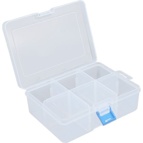 3-teiliges Set transparenter Teileboxen mit herausnehmbaren, separaten Fächern, Werkzeugorganizer aus PP, Aufbewahrungskoffer mit 6 Fächern (1/5)