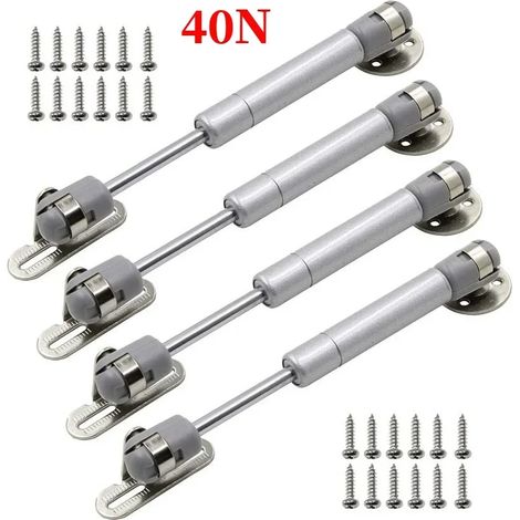 (4 pièces 40 N) Vérins à gaz pour charnières de placard, support de levage à ressort à gaz avec âme en cuivre, barre de support hydraulique pour portes de placards de cuisine (1/5)