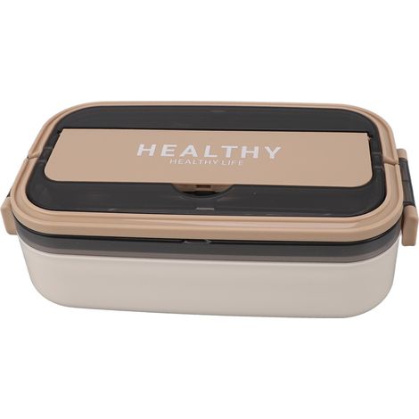 700 ml auslaufsichere Bento-Box aus Edelstahl 316, mikrowellengeeignet für Schule und Büro – Creme