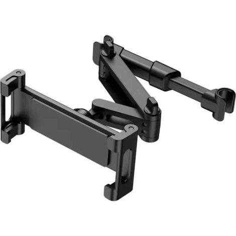 1 Support tablette, bras télescopique, rotation 360°, aluminium et ABS, pour appui-tête voiture, 4,7 à 11 pouces (1/5)