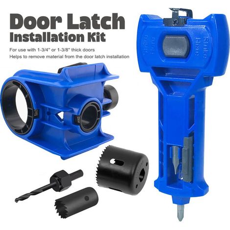 L'ouvre-mortaise en forme de boule est destiné uniquement aux portes et verrous en bois (bleu). Kit d'outils pour mortaises de serrures sphériques pour portes et loquets en bois, disponible en jaune (1/5)