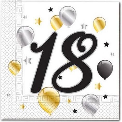 Tovaglioli di carta con motivo palloncini, 33x33 cm, 20 pezzi