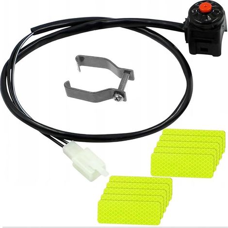 Interrupteur de klaxon pour Guidon de Moto, Bouton de klaxon Universel 7/8" 22 mm, Coupe-Circuit pour Guidon Enduro, Moto, VTT, Dirt Bike, Pit Bike, cyclomoteur (1/5)
