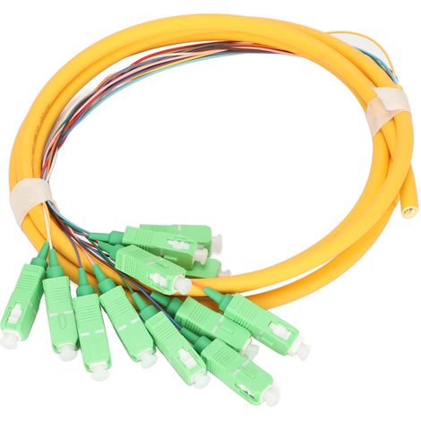 Jarretière fibre optique monomode 12 conducteurs de 1,5 m, stable et compatible avec les boîtiers de gestion de câbles (1/5)