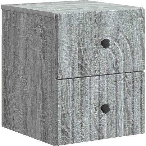 Wandmontierter Nachttisch Graues Sonoma 33 x 34,5 x 40 cm vidaXL