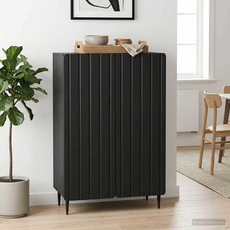Aparador Negro 66 x 34,5 x 92 cm Madera de Ingeniería (1/4)