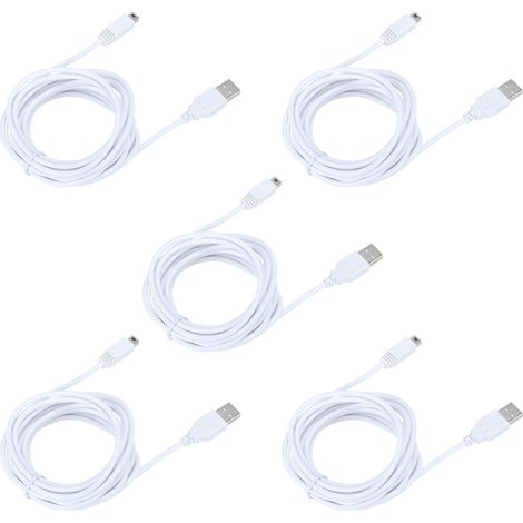 Packung mit 5 x 3 m USB-Datenkabeln für die Wii U-Spielkonsole (Spielzubehör enthalten). (1/5)