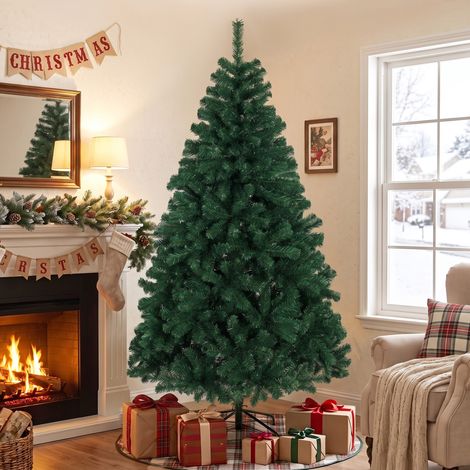 Sapin de Noël Artificiel 180 cm, Arbre de Noël avec 700 Pointes de Branches Articulées, Support Pliable en Acier, Vert (1/5)