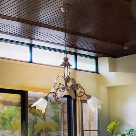 Lampadari Vintage in Ferro Elegante per interni vari modelli 3 luci Brunito Autunno