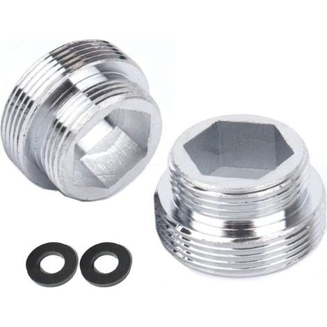 Set of 2 adapters of valve in metal solid for valve of kitchen (M24 to M22) (1/4)