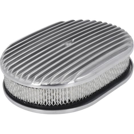 Adecuado para filtros de aire ovalados de aluminio de 12 pulgadas de gran durabilidad y para la mayoría de carburadores de 5 1/8 pulgadas. (1/2)